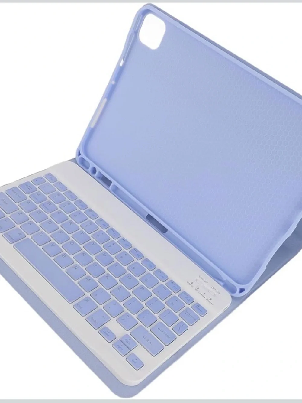 Light Purple Tablet Keyboard Case with Built-In Keys